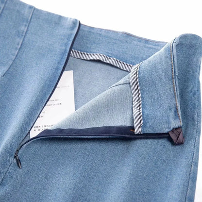 Double Slit Denim Mini Skirt