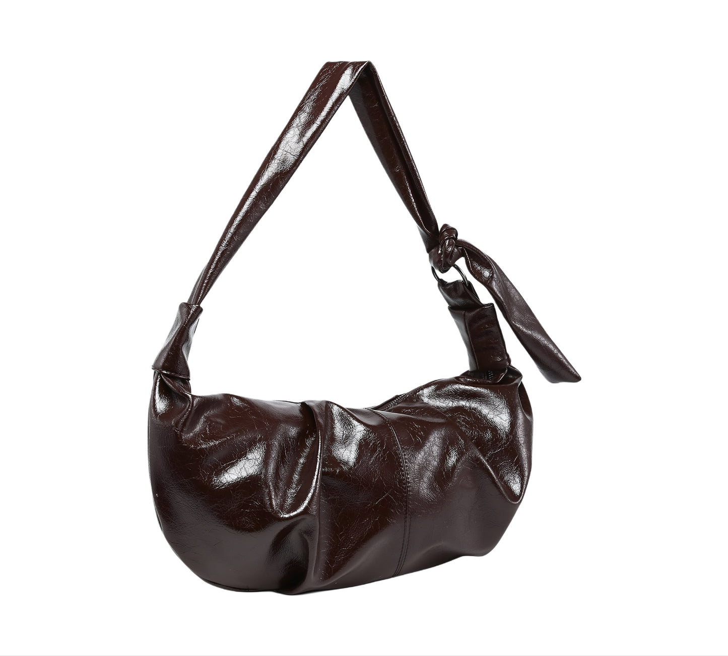 Knotted Croissant PU Leather Bag
