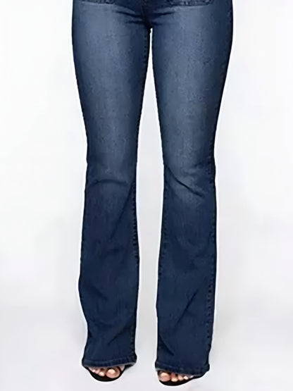 Full Size High Waisted Button-Fly Flare Jeans Plus Size