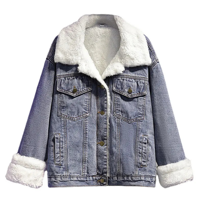 Fur Collar Loose Denim Jacket