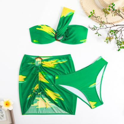 Gradient Three-piece Bikini Set
