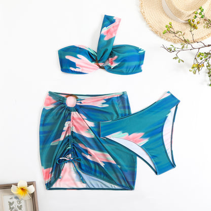 Gradient Three-piece Bikini Set