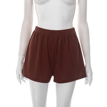 Half High Collar Shorts Set