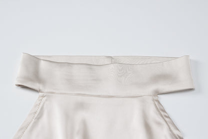 Sleeveless Halter Backless Satin Dress