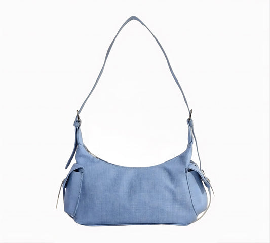 Fame Braided Accent Double Pocket Shoulder Bag