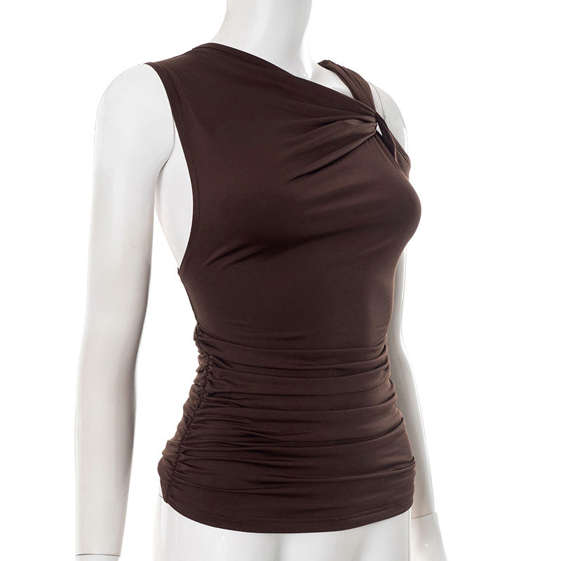 Irregular Front Knot Top