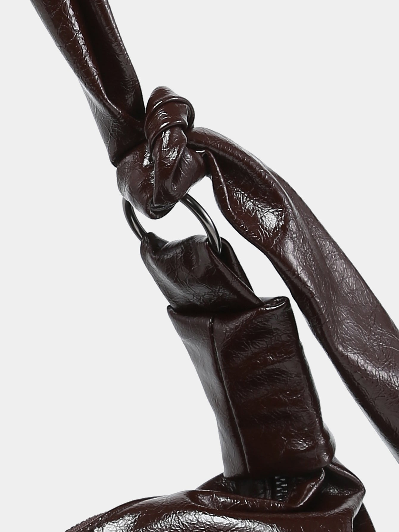 Knotted Croissant PU Leather Bag