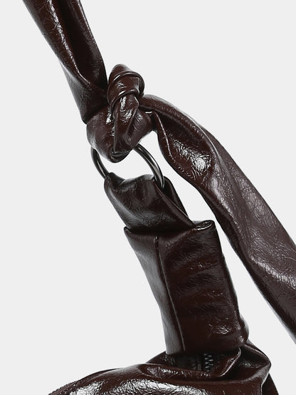 Knotted Croissant PU Leather Bag
