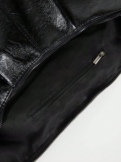 Knotted Croissant PU Leather Bag