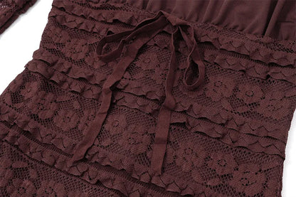 Lace Long Sleeve Sheath Short Dress