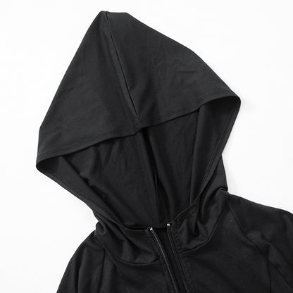 Line Zipper Hooded Set