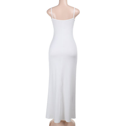 Mesh Patchwork Flower Sling Dress