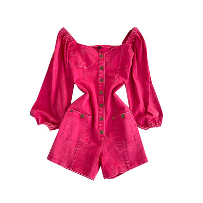 Vintage Slim Fit Short Romper