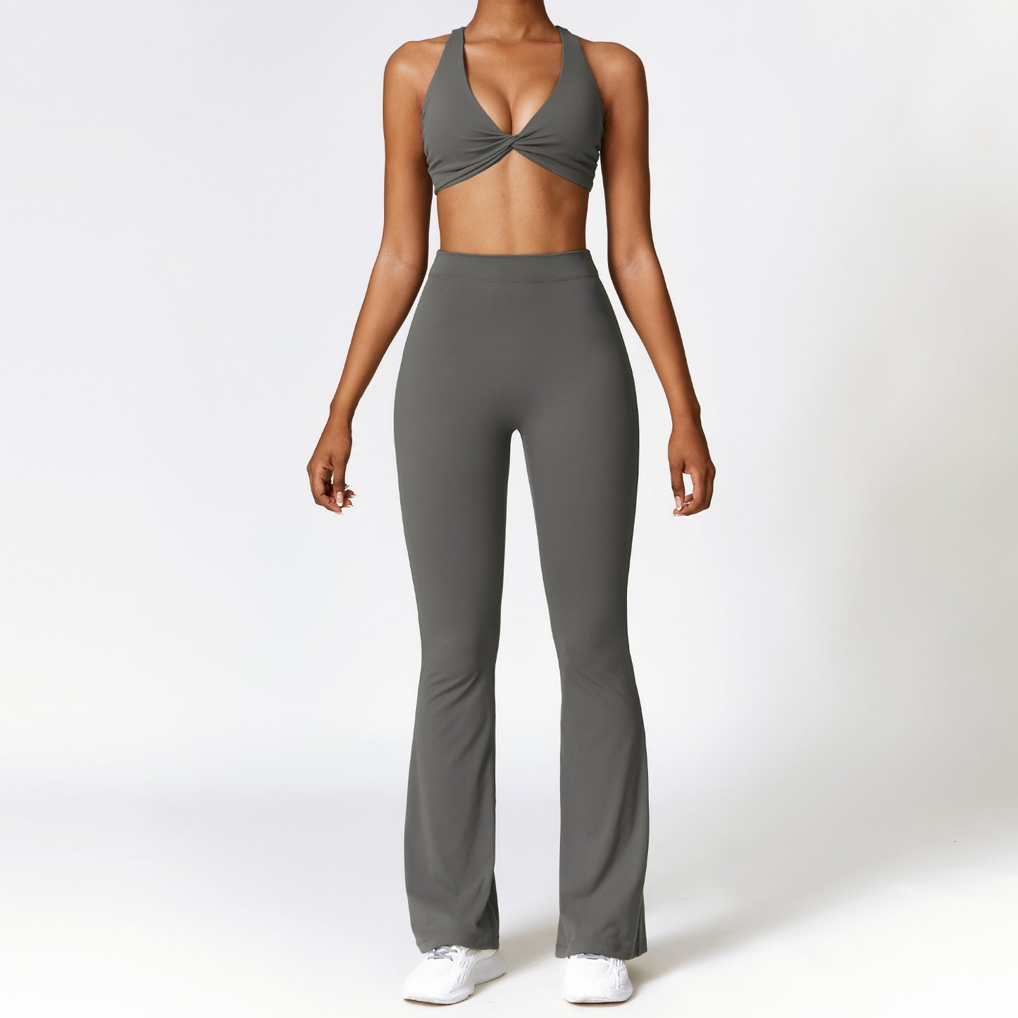 Peach High Rise Bell Bottom Set