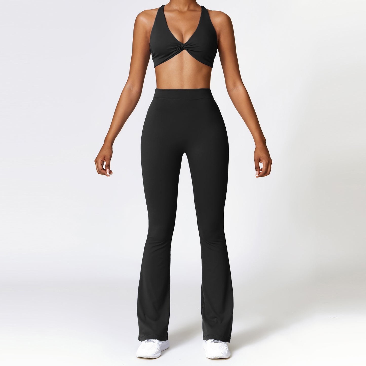 Peach High Rise Bell Bottom Set