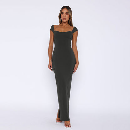 Square Collar Slim Fishtail Dress