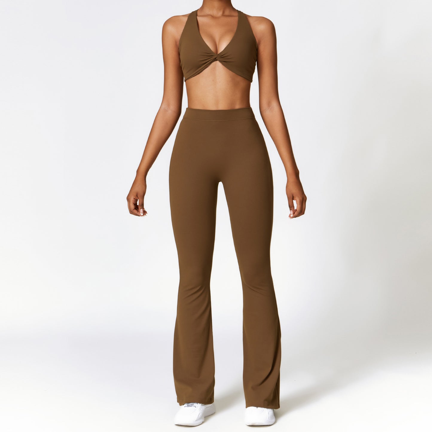Peach High Rise Bell Bottom Set