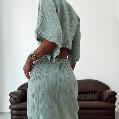 Bare Midriff  V-neck Dress