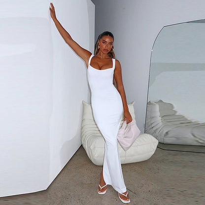 Square Collar Slim Fishtail Dress
