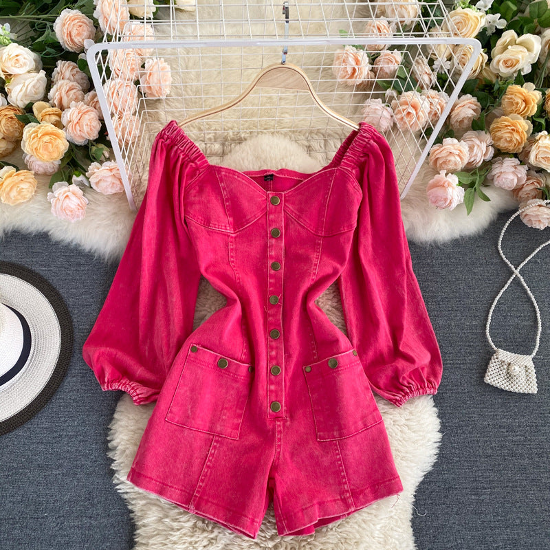 Vintage Slim Fit Short Romper