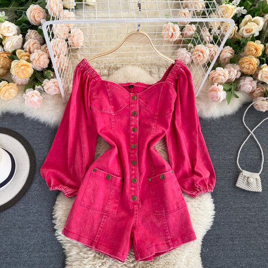 Vintage Slim Fit Short Romper