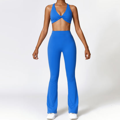 Peach High Rise Bell Bottom Set