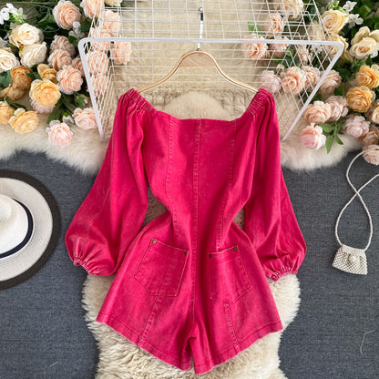 Vintage Slim Fit Short Romper