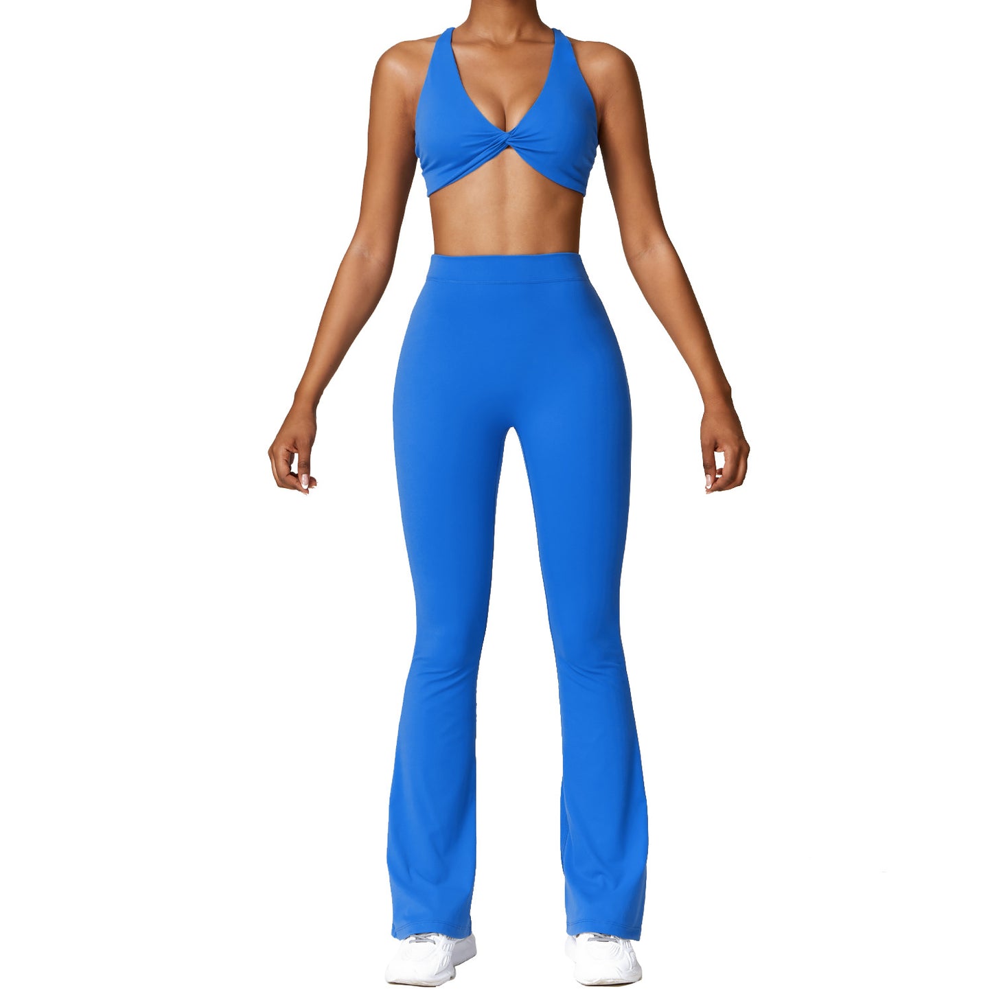 Peach High Rise Bell Bottom Set