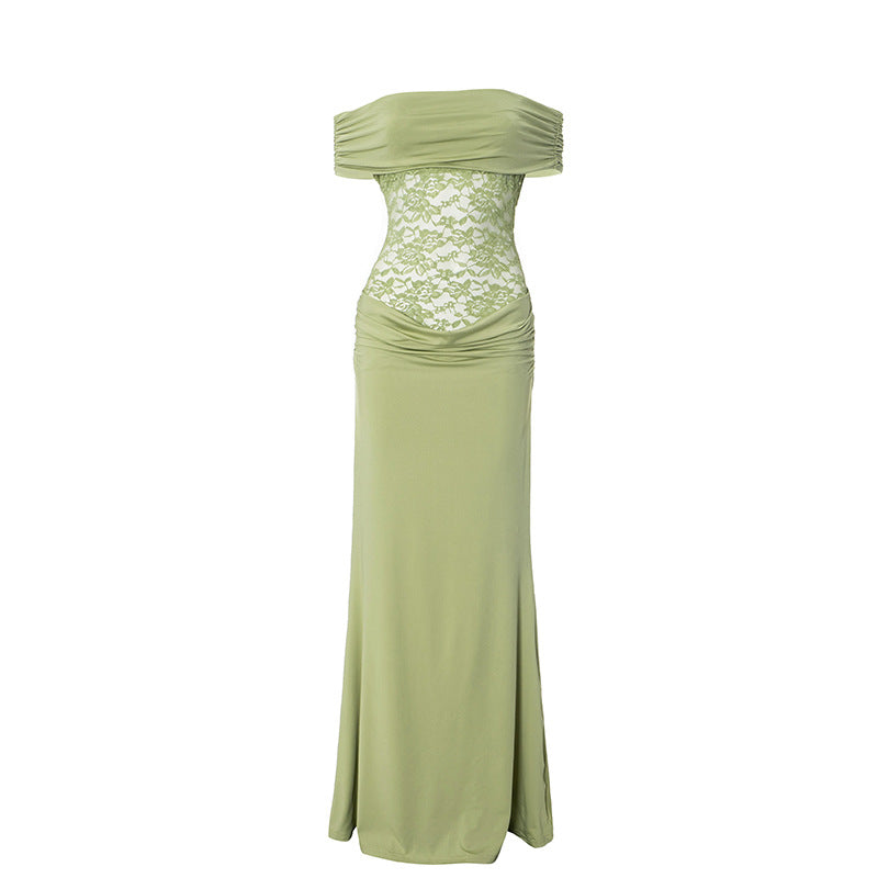 Off-the-shoulder Lace Long Dress