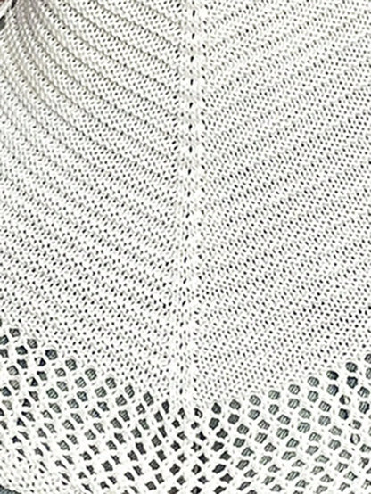 Close-up of open knit cami texture 