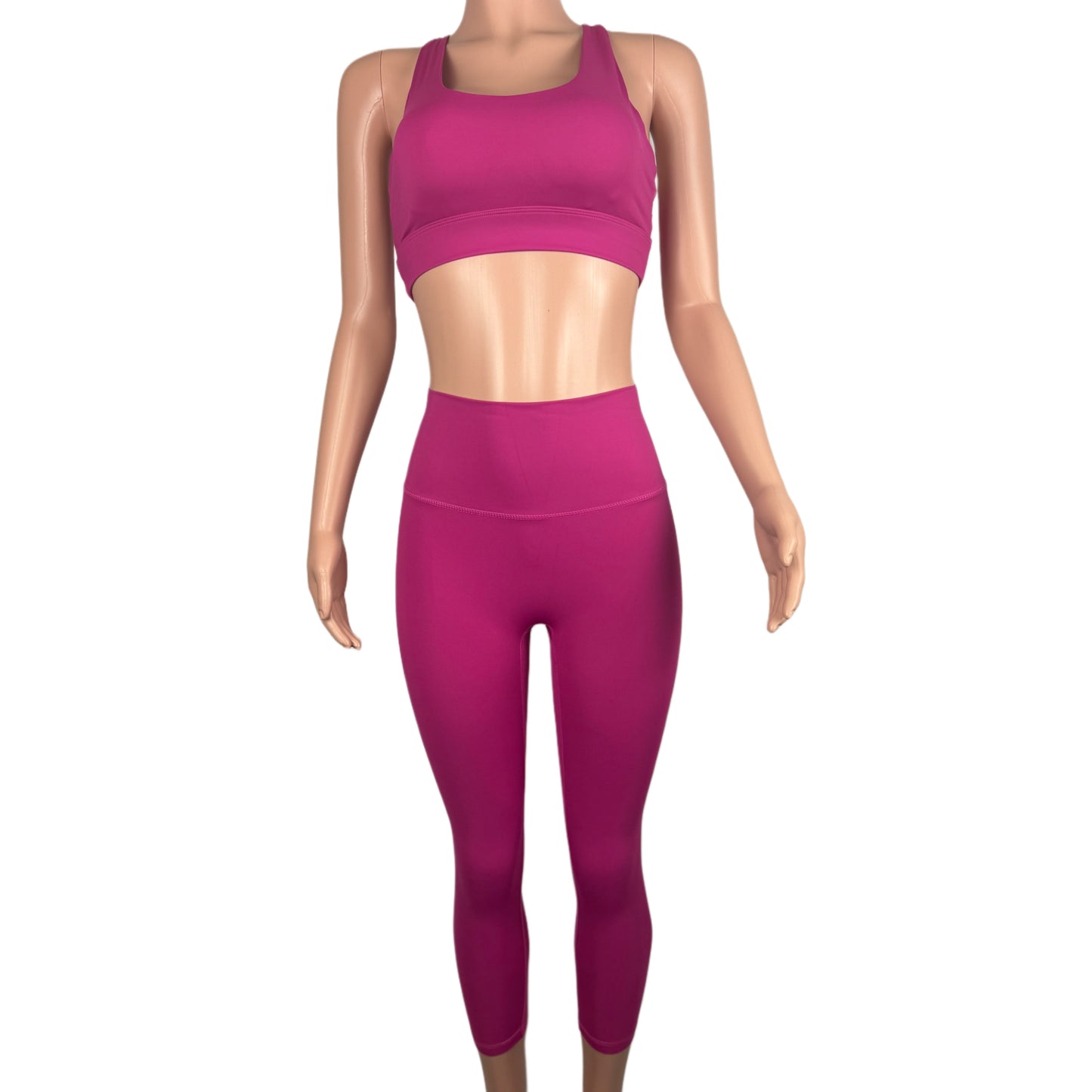Sports bra and legging set front pink