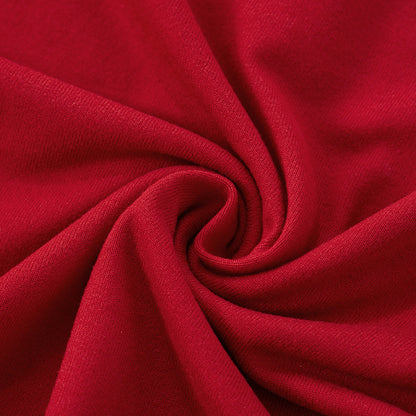 Close-up of red fabric with a swirl pattern