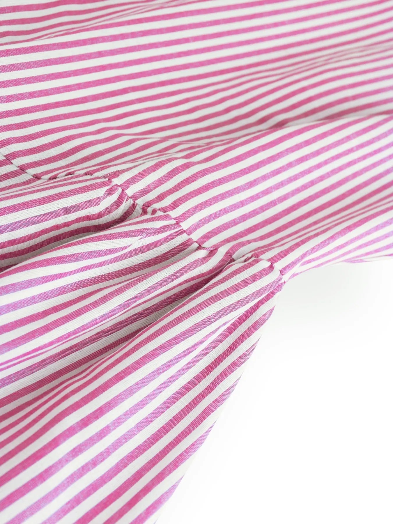 Close up  view of casual striped midi summer dress waist 