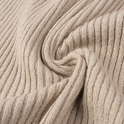 Slit V-neck Hollow Knitted Dress