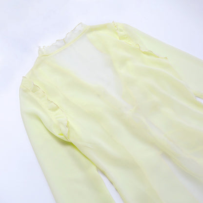 Ruffled Tie-Front Versatile Top