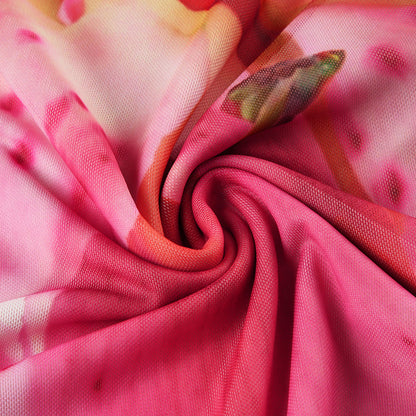 Stitching Flower Print Dress