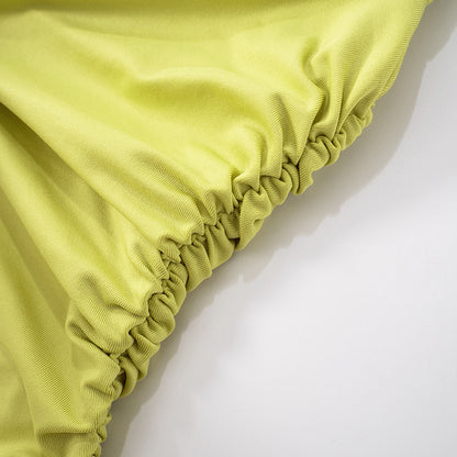 V-neck Halter Lace-up Pleated Dress
