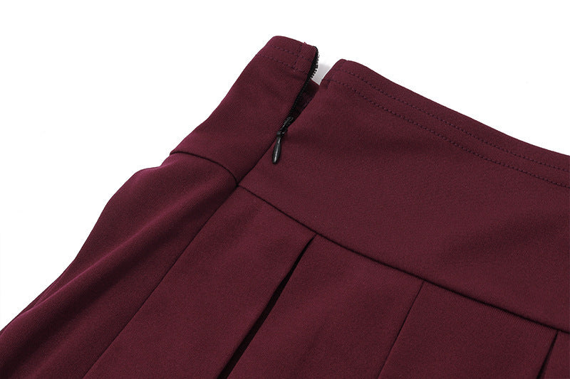 Off-shoulder Top Pleated Skirt Set