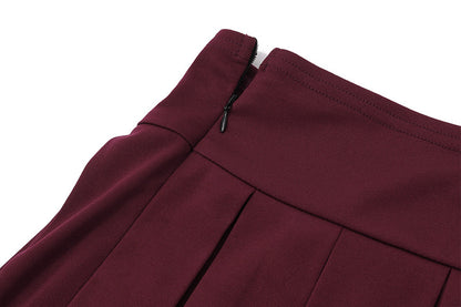 Off-shoulder Top Pleated Skirt Set