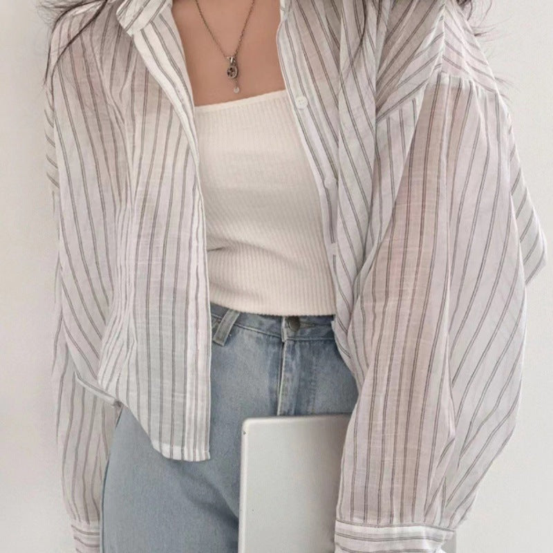 Loose-fitting Lightweight Thin Long-sleeved Shirt