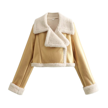 Short Faux Motorcycle  Coat