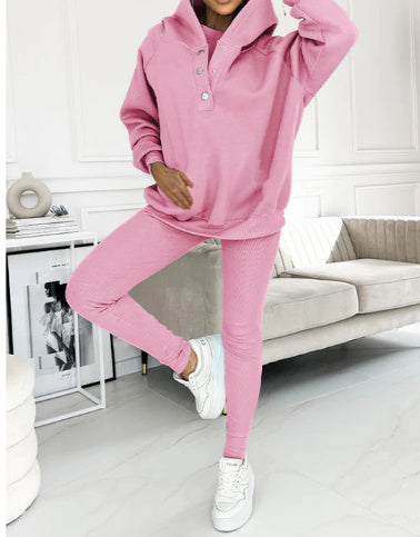 Solid Color Tank Hoodie Pants Set
