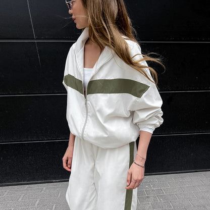 Contrast Color Sports Pant Set