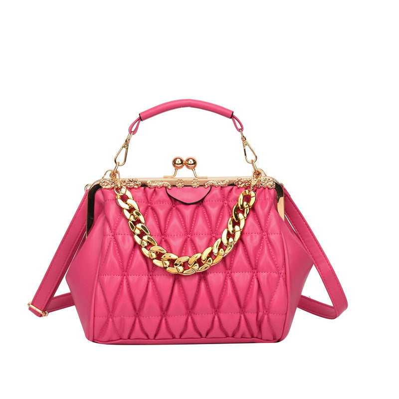 Textured Pleated Floral Detail Bag