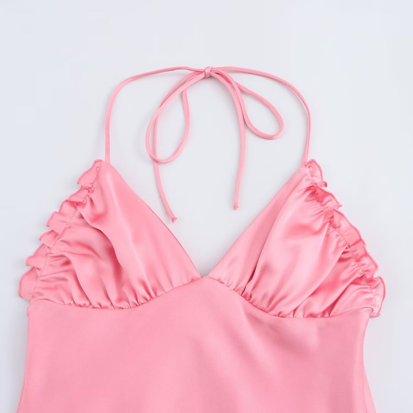 Silk Satin Texture Backless Dress