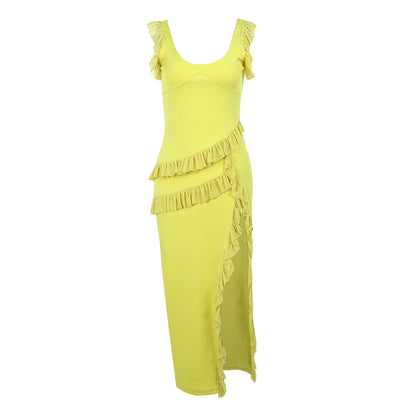 Fluttering Straps V-Neck Dress