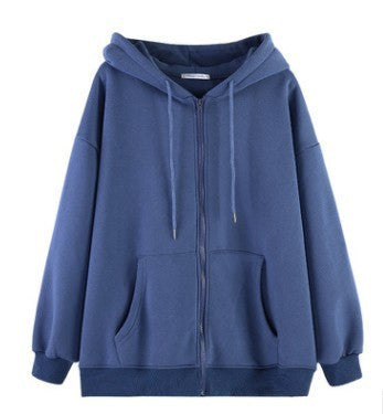 Loose Fleece Zipper Hoodie