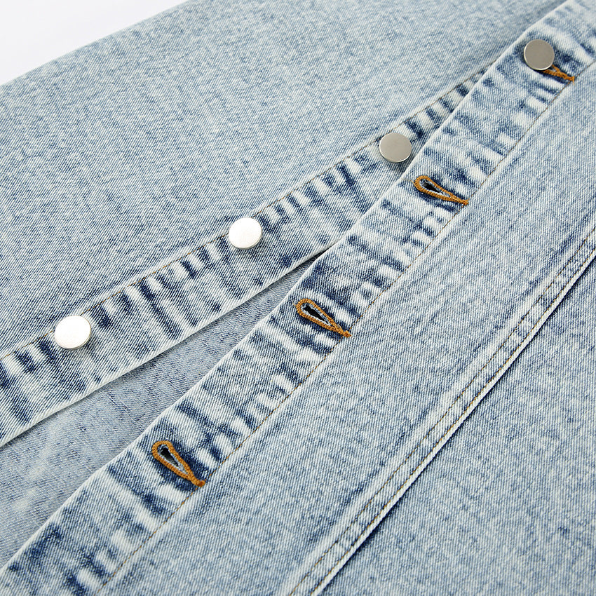 Retro Long Denim Skirt