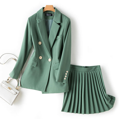 Blazer Pleated Skirt Set