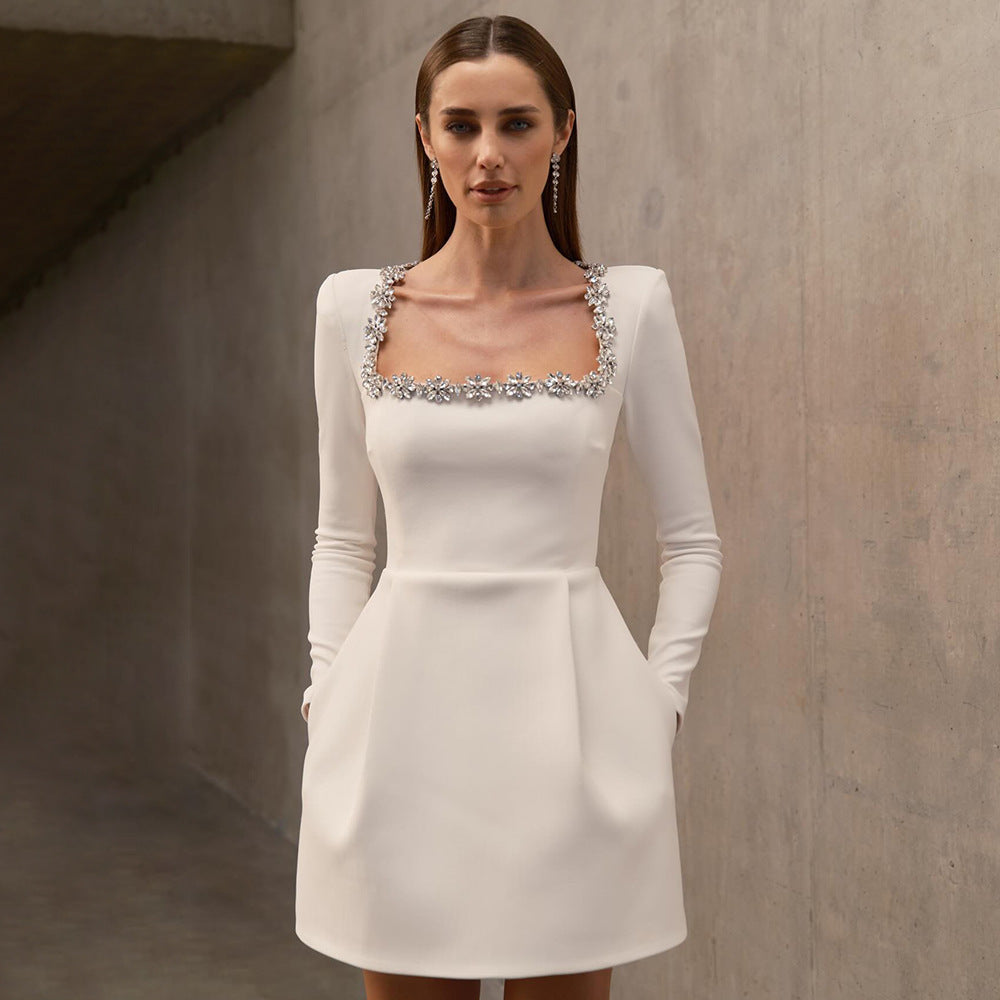 Bead Stretch A- Line Dress